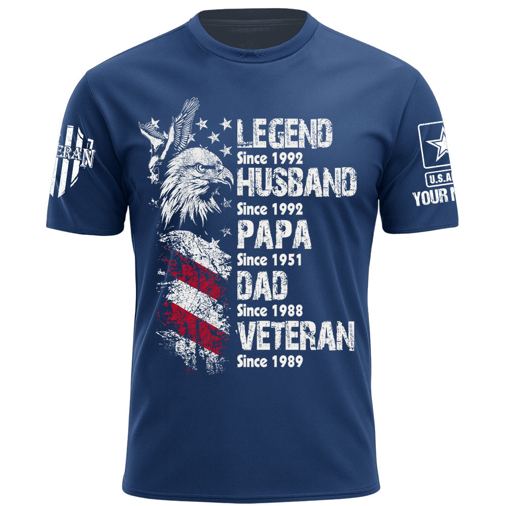 Personalized Shirt Legend Veteran Husband Dad Grandpa Gift For Veterans Available All Military Branches K1702 MT2
