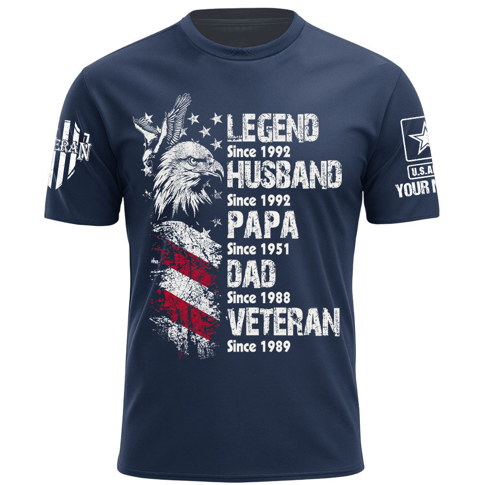 Personalized Shirt Legend Veteran Husband Dad Grandpa Gift For Veterans Available All Military Branches K1702 MT2