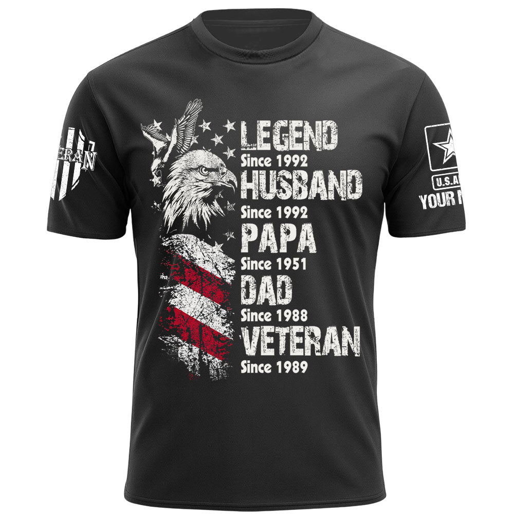 Personalized Shirt Legend Veteran Husband Dad Grandpa Gift For Veterans Available All Military Branches K1702 MT2