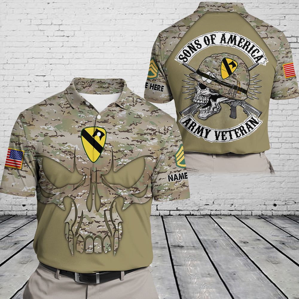 Personalized All Over Print Shirt Skull Sons Of America US Army Veteran Custom Shirt For Soldier Veteran K1702 Trhn