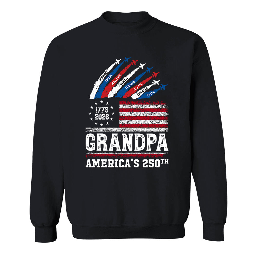 Proud Dad Grandpa Nation Flag American 250th Anniversary, Personalized Cool Shirt For Father's Day, Gift For Dad, Grandpa, Husband MI209 VH01