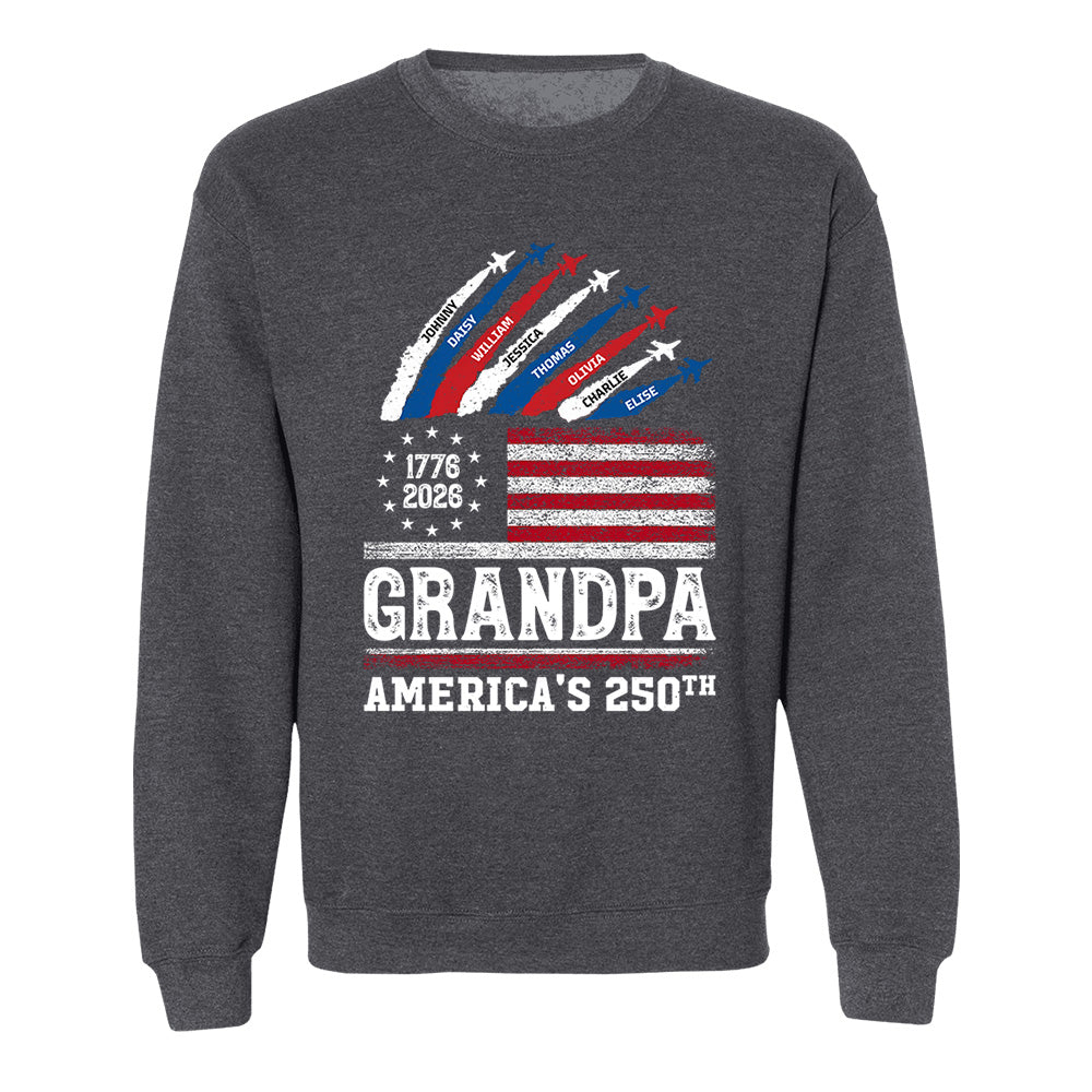 Proud Dad Grandpa Nation Flag American 250th Anniversary, Personalized Cool Shirt For Father's Day, Gift For Dad, Grandpa, Husband MI209 VH01