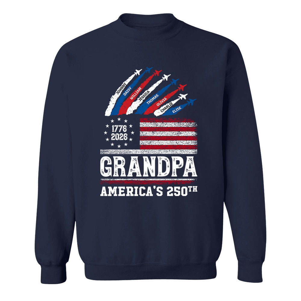 Proud Dad Grandpa Nation Flag American 250th Anniversary, Personalized Cool Shirt For Father's Day, Gift For Dad, Grandpa, Husband MI209 VH01