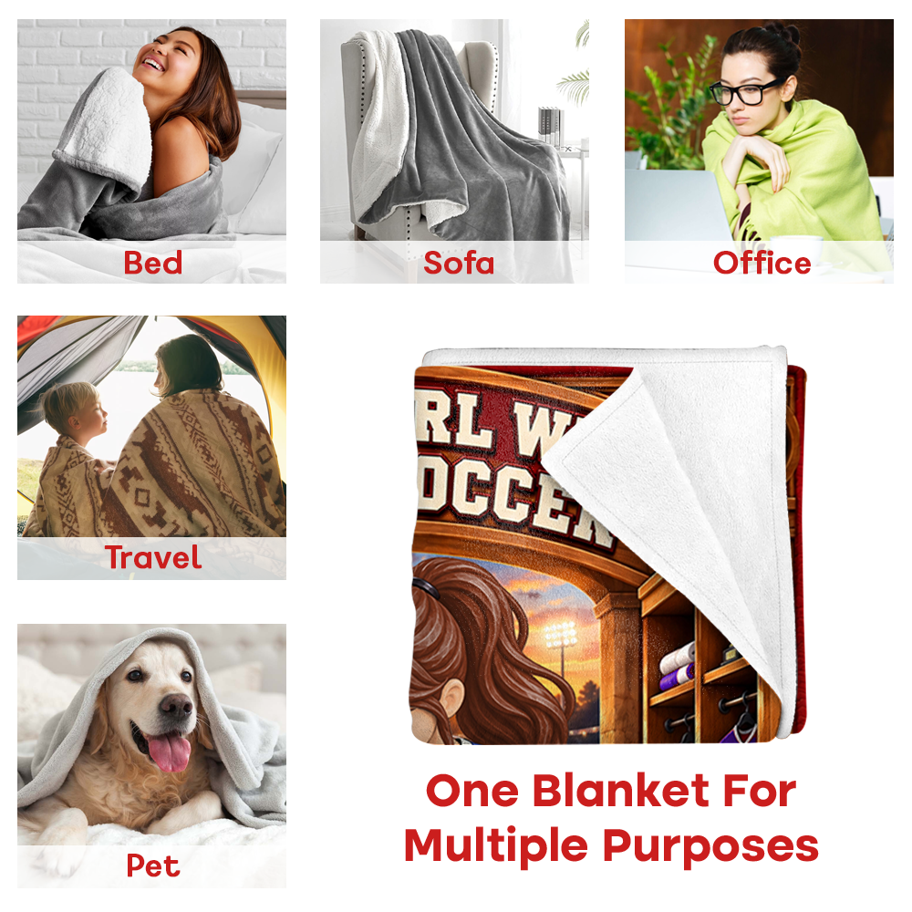 Personalized Soccer Player Blanket, Custom Name Soccer Player Gift Vr2 C2408 Hv01 DH09