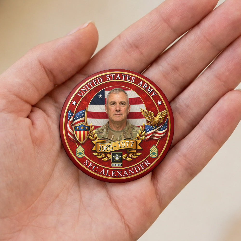 Custom Veteran Photo Pin Buttons Gift For Family Veterans  Accessories Gift K1702 MT2