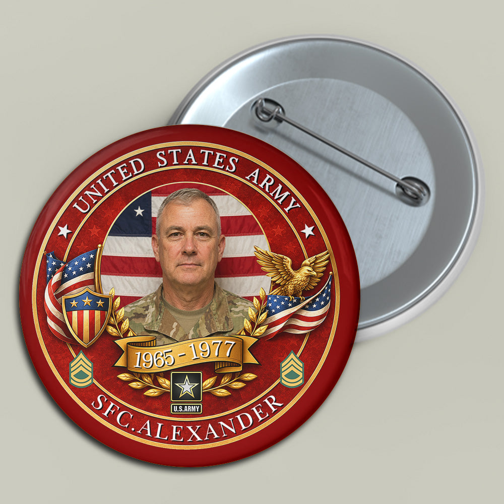 Custom Veteran Photo Pin Buttons Gift For Family Veterans  Accessories Gift K1702 MT2