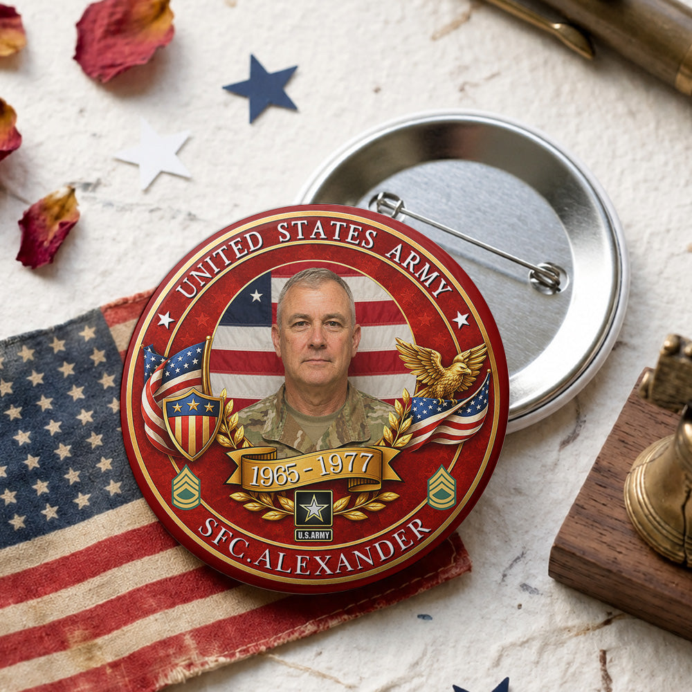Custom Veteran Photo Pin Buttons Gift For Family Veterans  Accessories Gift K1702 MT2