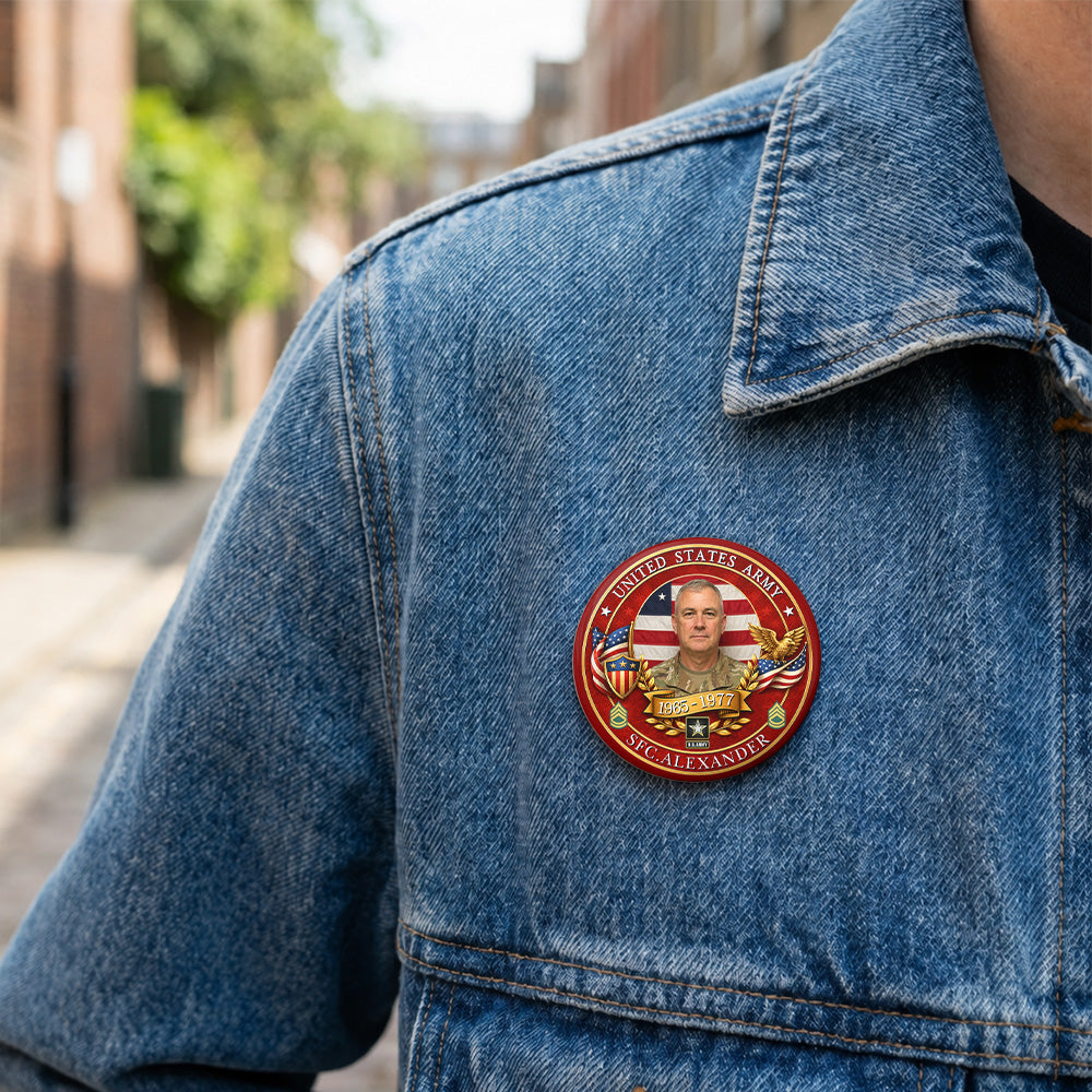Custom Veteran Photo Pin Buttons Gift For Family Veterans  Accessories Gift K1702 MT2