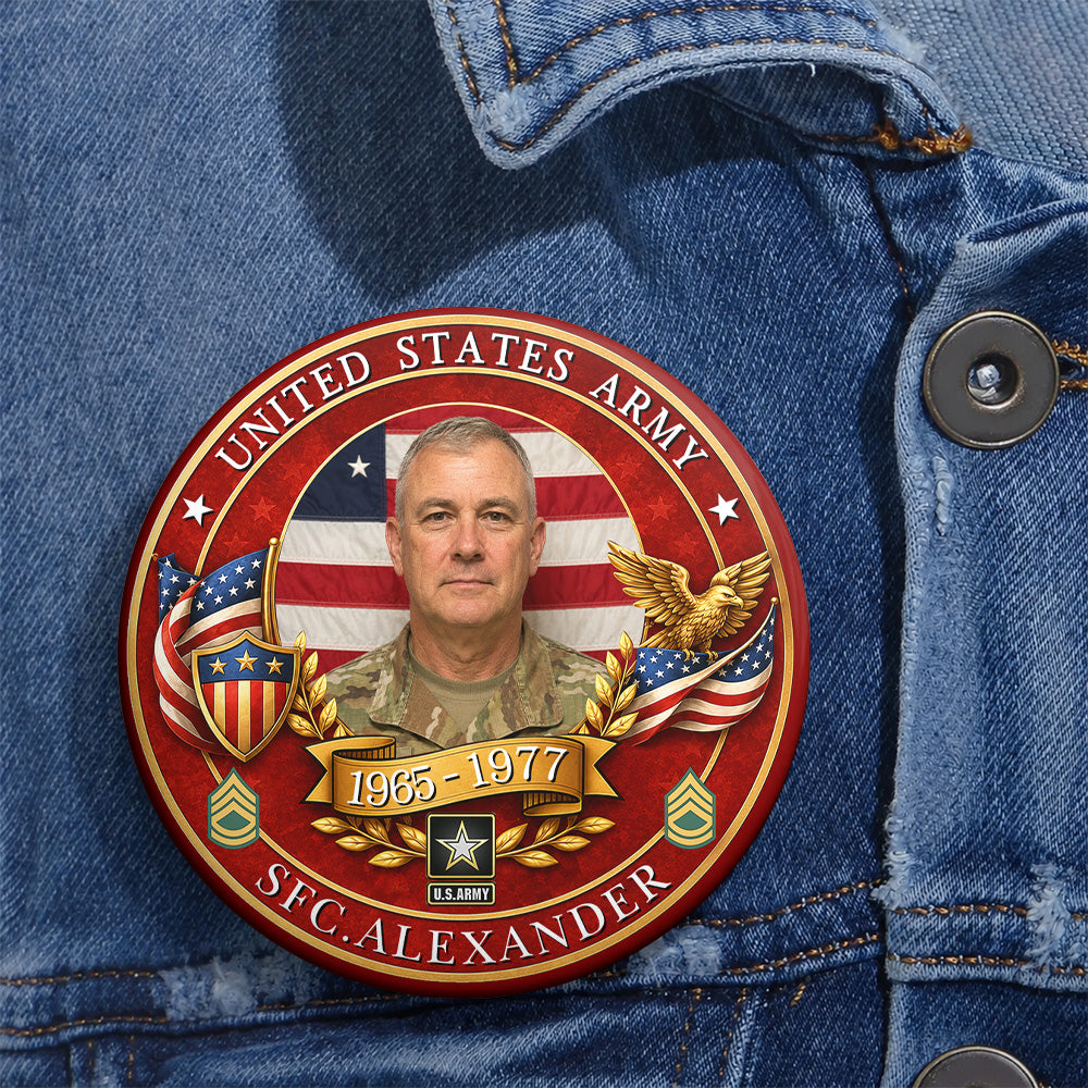 Custom Veteran Photo Pin Buttons Gift For Family Veterans  Accessories Gift K1702 MT2