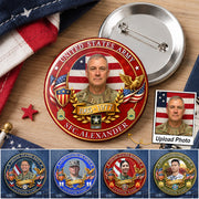 Custom Veteran Photo Pin Buttons Gift For Family Veterans  Accessories Gift K1702 MT2