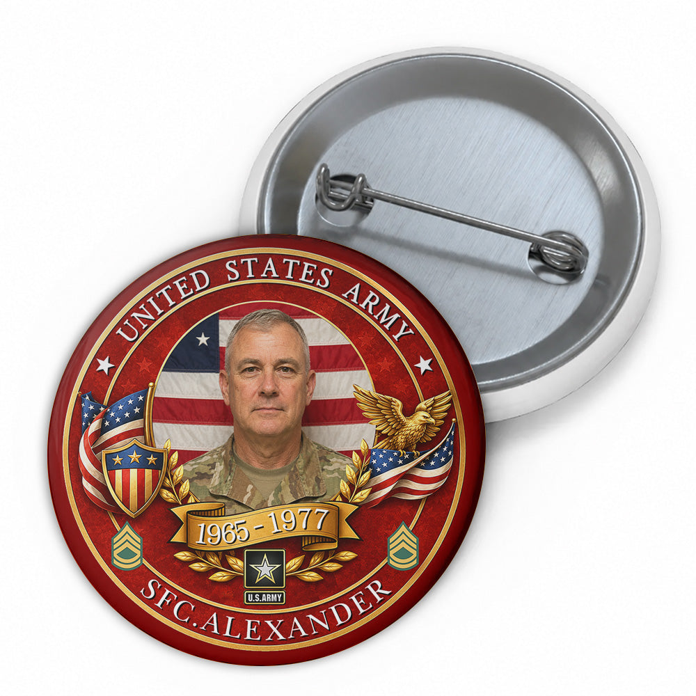 Custom Veteran Photo Pin Buttons Gift For Family Veterans  Accessories Gift K1702 MT2