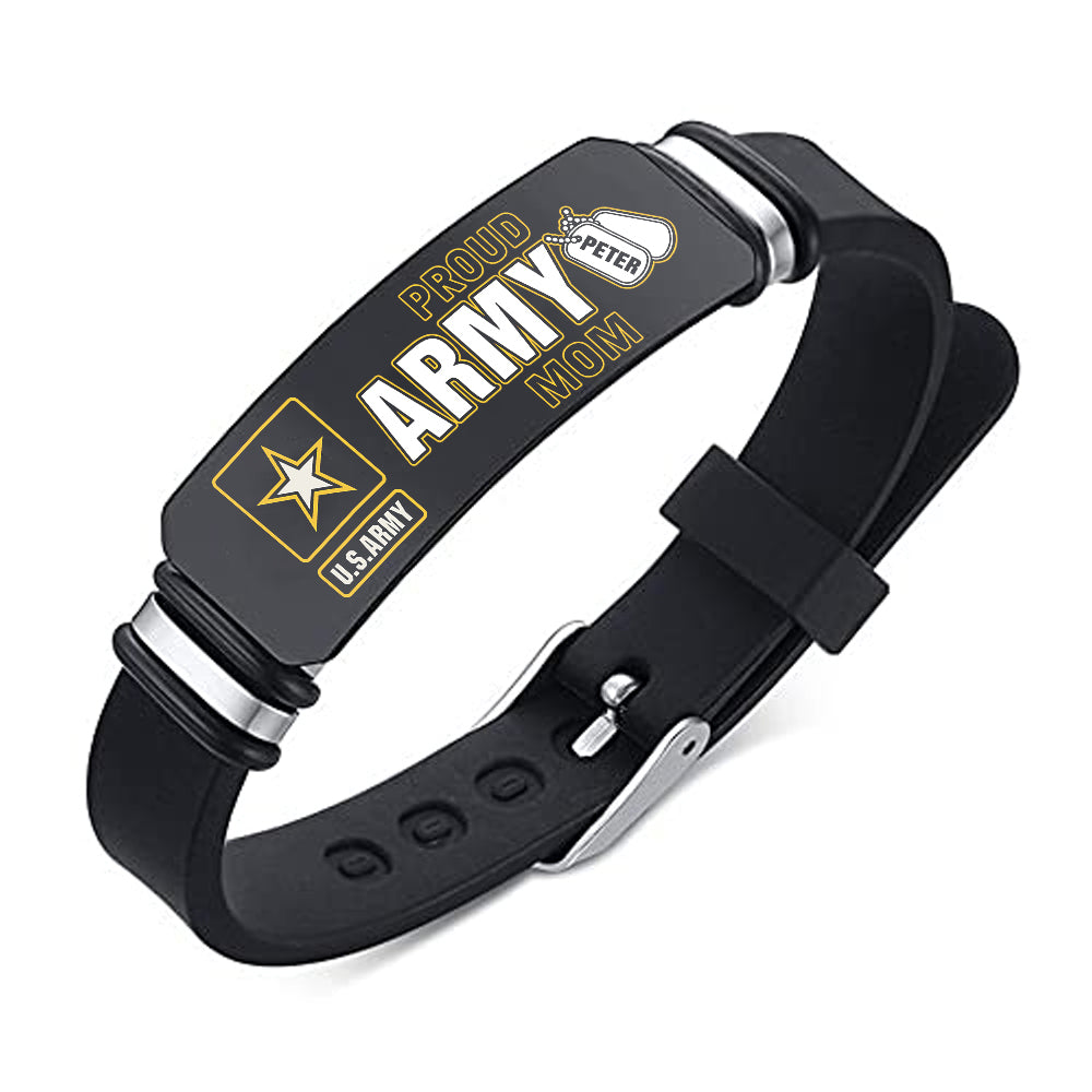 Custom Military Bracelet Proud Army Mom Dad Gift For Military Family Members Support Our Troops Shirt K1702 Trhn