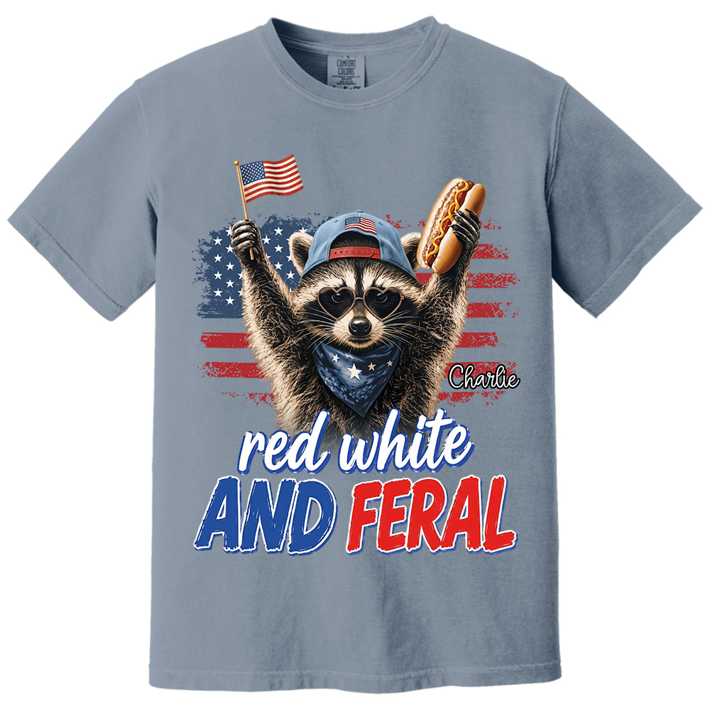 Red White And Patriotic Raccoon, Custom Photo Pet Dog Cat & Raccoon Shirt, Funny USA Animal For 250 Years Of Freedom, July 4th Gift MI209 VH01