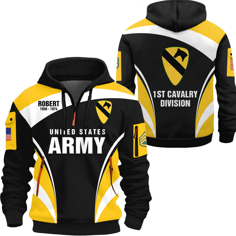 US Veteran Hoodie Half Zipper And Pants Custom All Branches Military Proudly Served Gift For Veterans All Over Print Shirt K1702 Trhn