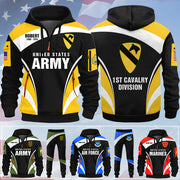 US Veteran Hoodie Half Zipper And Pants Custom All Branches Military Proudly Served Gift For Veterans All Over Print Shirt K1702 Trhn