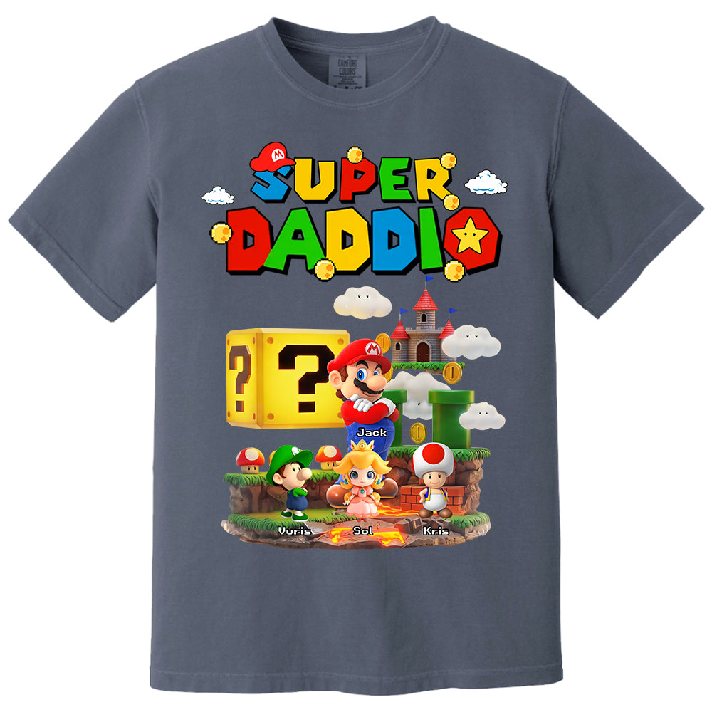 Super Daddio, Personalized Dad Shirt with Custom Kids Name, Gift For Dad, Gift For Father's Day MI209 T24