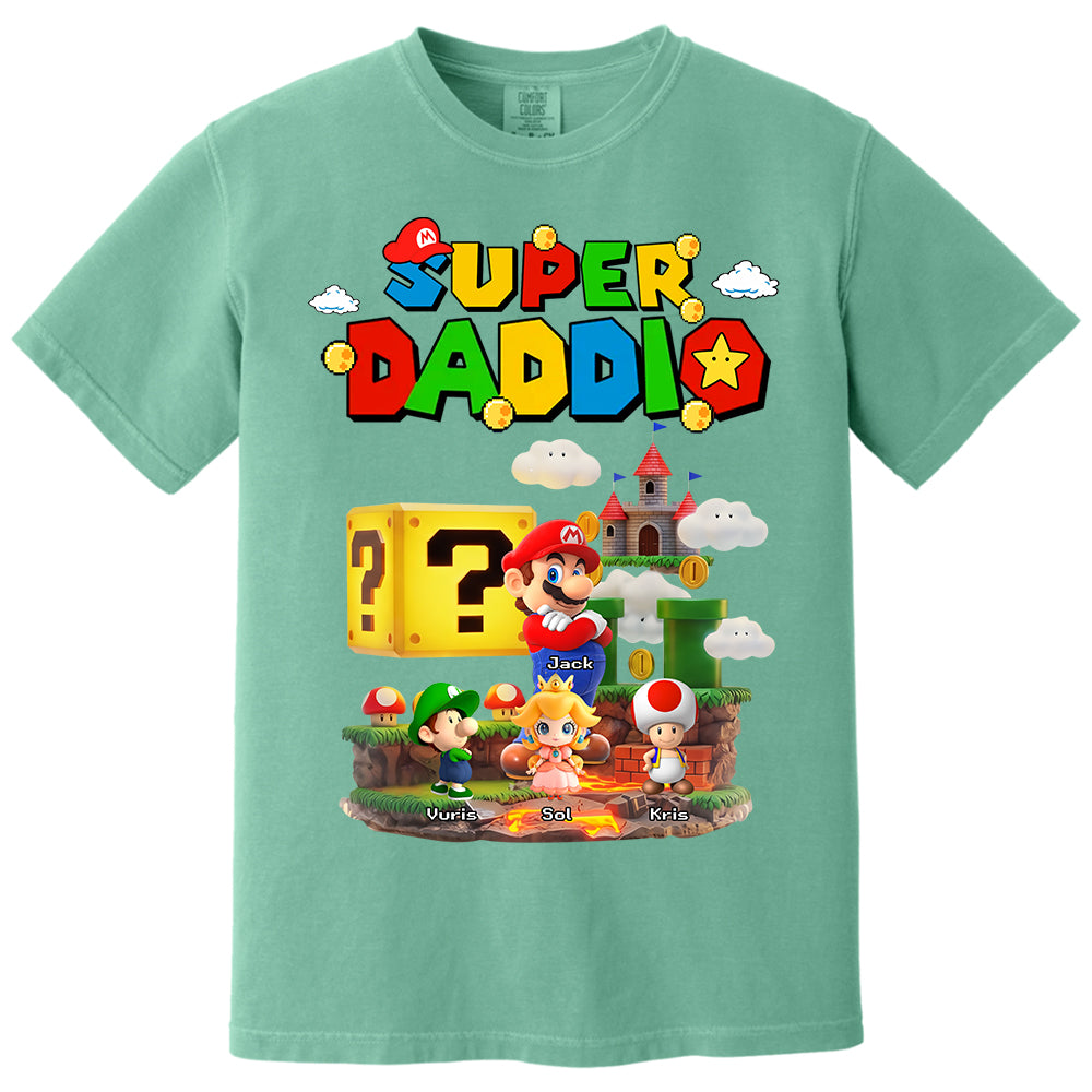 Super Daddio, Personalized Dad Shirt with Custom Kids Name, Gift For Dad, Gift For Father's Day MI209 T24
