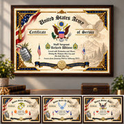 Personalized Poster And Canvas Military Certificate Of Service Custom For Veteran Soldier Veteran Gift K1702 MT2