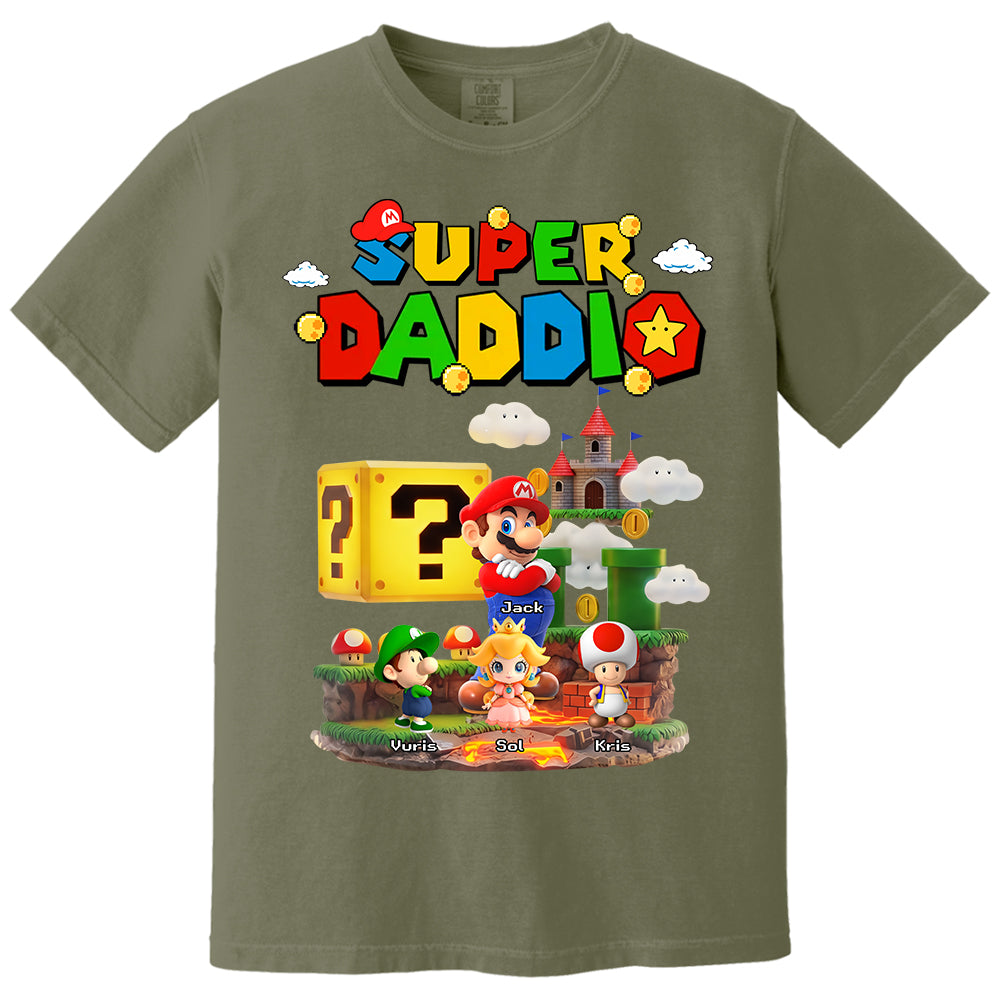 Super Daddio, Personalized Dad Shirt with Custom Kids Name, Gift For Dad, Gift For Father's Day MI209 T24