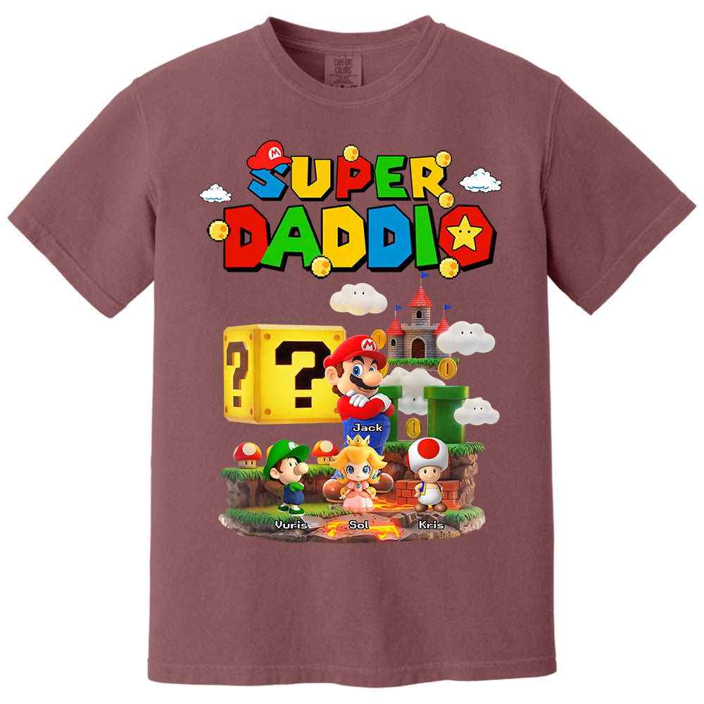 Super Daddio, Personalized Dad Shirt with Custom Kids Name, Gift For Dad, Gift For Father's Day MI209 T24