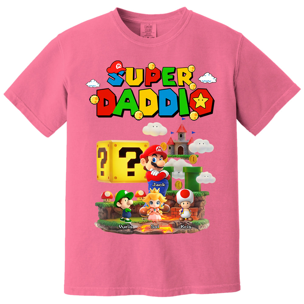Super Daddio, Personalized Dad Shirt with Custom Kids Name, Gift For Dad, Gift For Father's Day MI209 T24