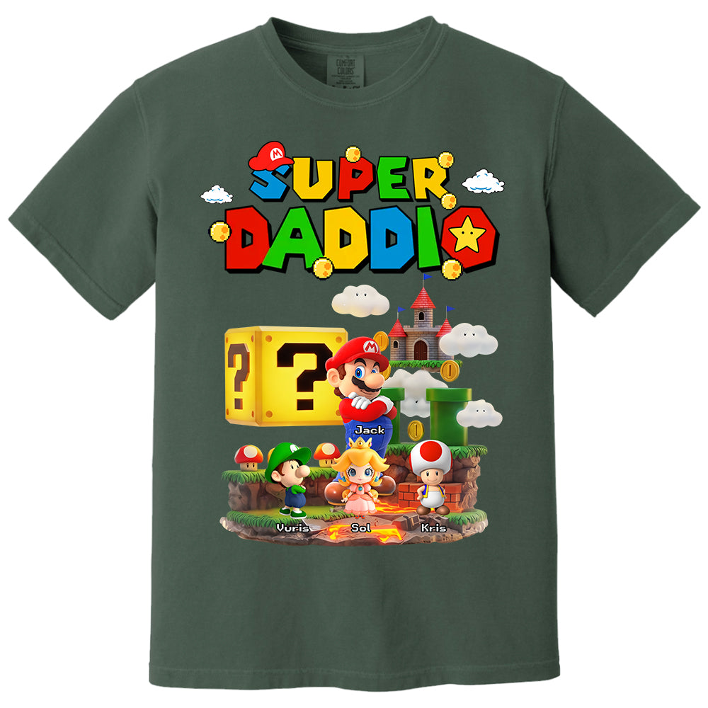 Super Daddio, Personalized Dad Shirt with Custom Kids Name, Gift For Dad, Gift For Father's Day MI209 T24