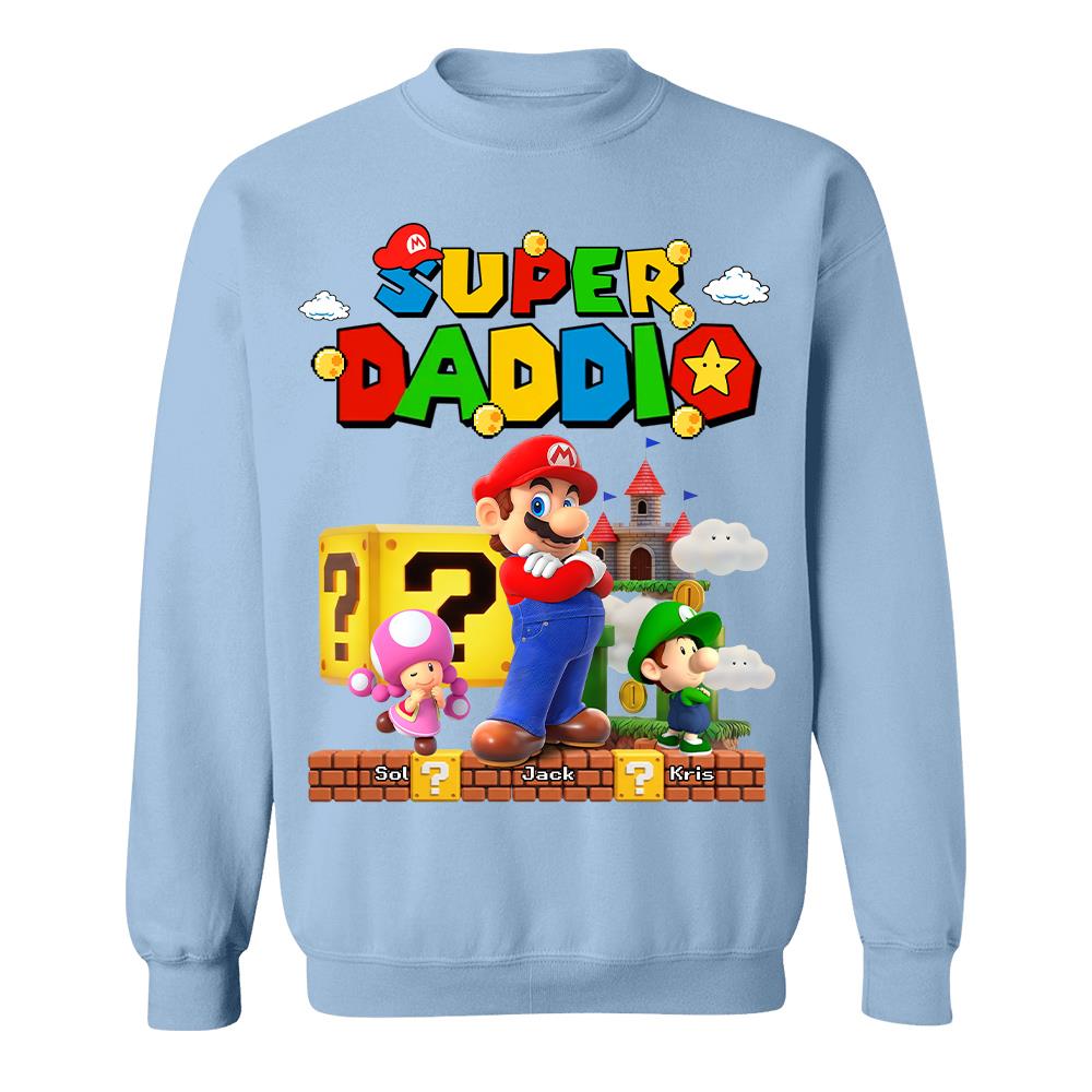 Best Dad Ever Super Daddio, Personalized Daddio Shirt Custom Kids Name, Gift For Dad, Gift For Father's Day Vr2 MI209 Hv01