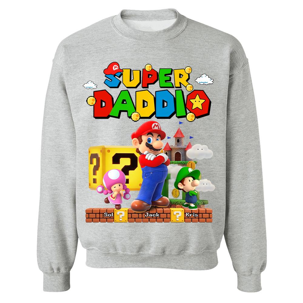 Best Dad Ever Super Daddio, Personalized Daddio Shirt Custom Kids Name, Gift For Dad, Gift For Father's Day Vr2 MI209 Hv01
