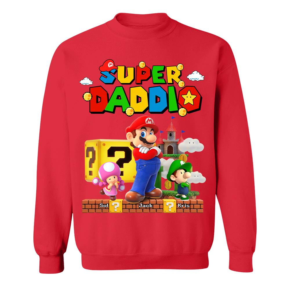 Best Dad Ever Super Daddio, Personalized Daddio Shirt Custom Kids Name, Gift For Dad, Gift For Father's Day Vr2 MI209 Hv01