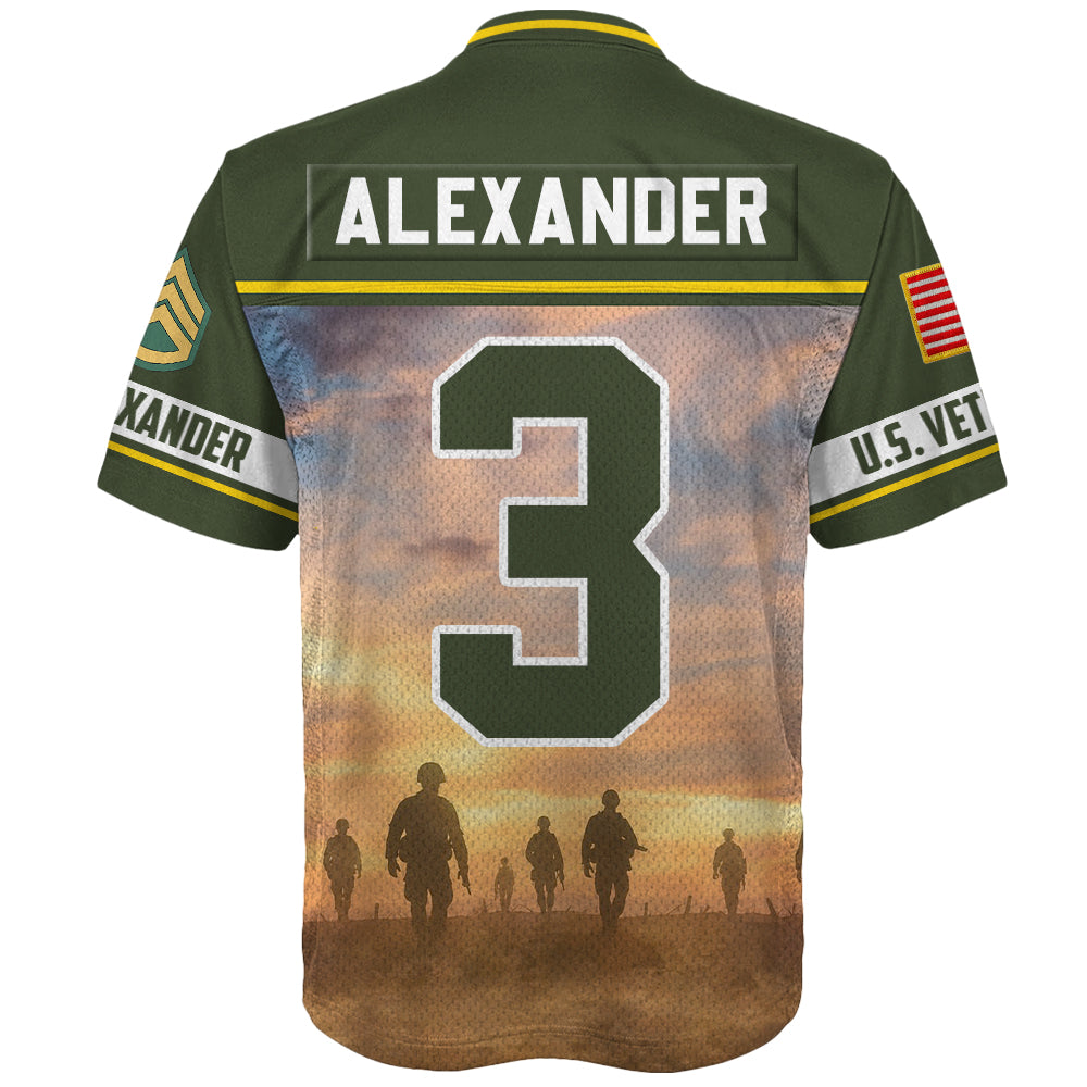 Jersey Football Military Premium Honoring All Who Served US Veteran Jersey , Gifts For US Veterans K1702 Trhn