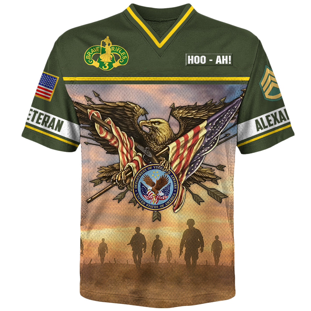 Jersey Football Military Premium Honoring All Who Served US Veteran Jersey , Gifts For US Veterans K1702 Trhn