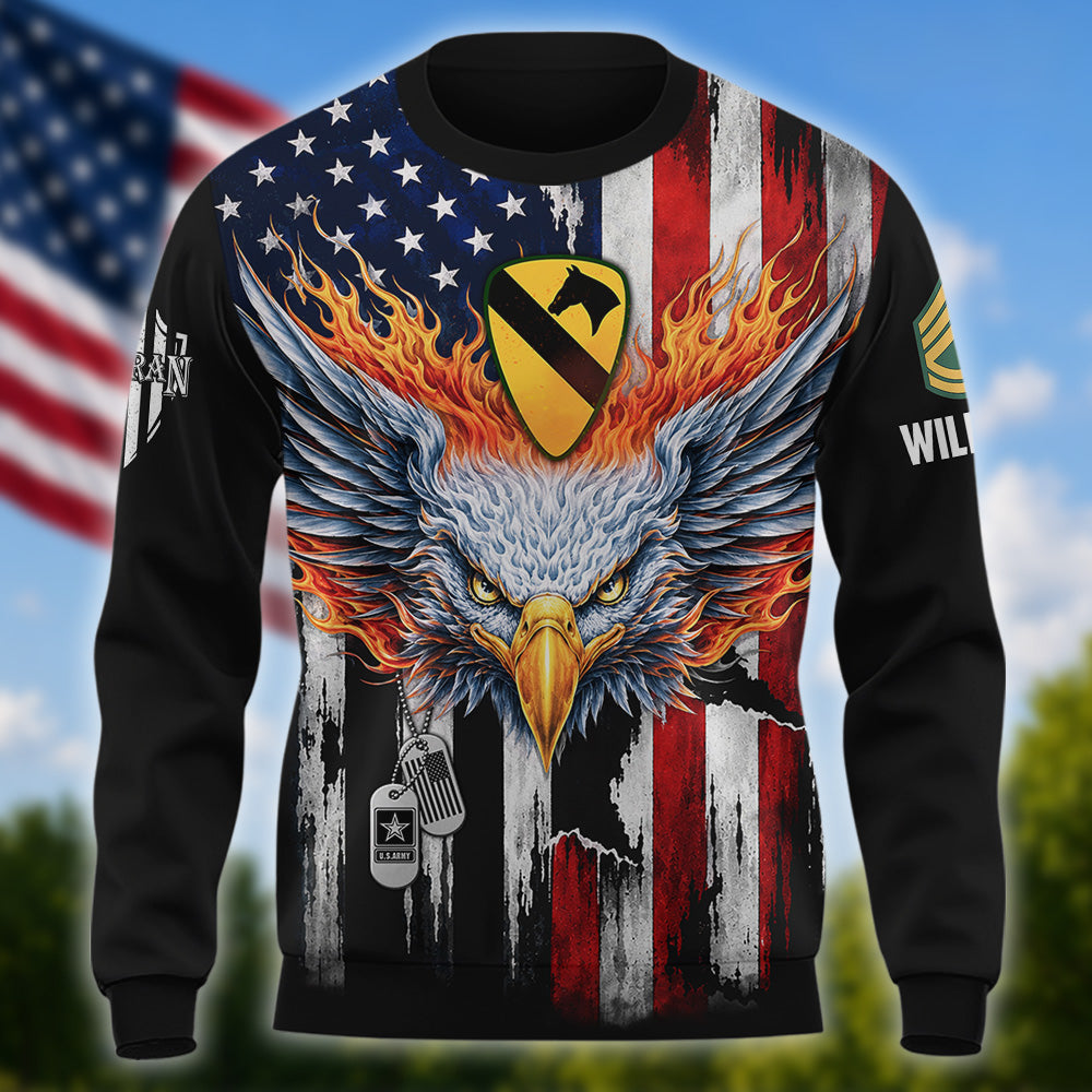 Personalized All Over Print Shirt For Veteran Available All Military Branch Eagle Flag America Gift For Veterans Dad, Grandpa K1702 MT2