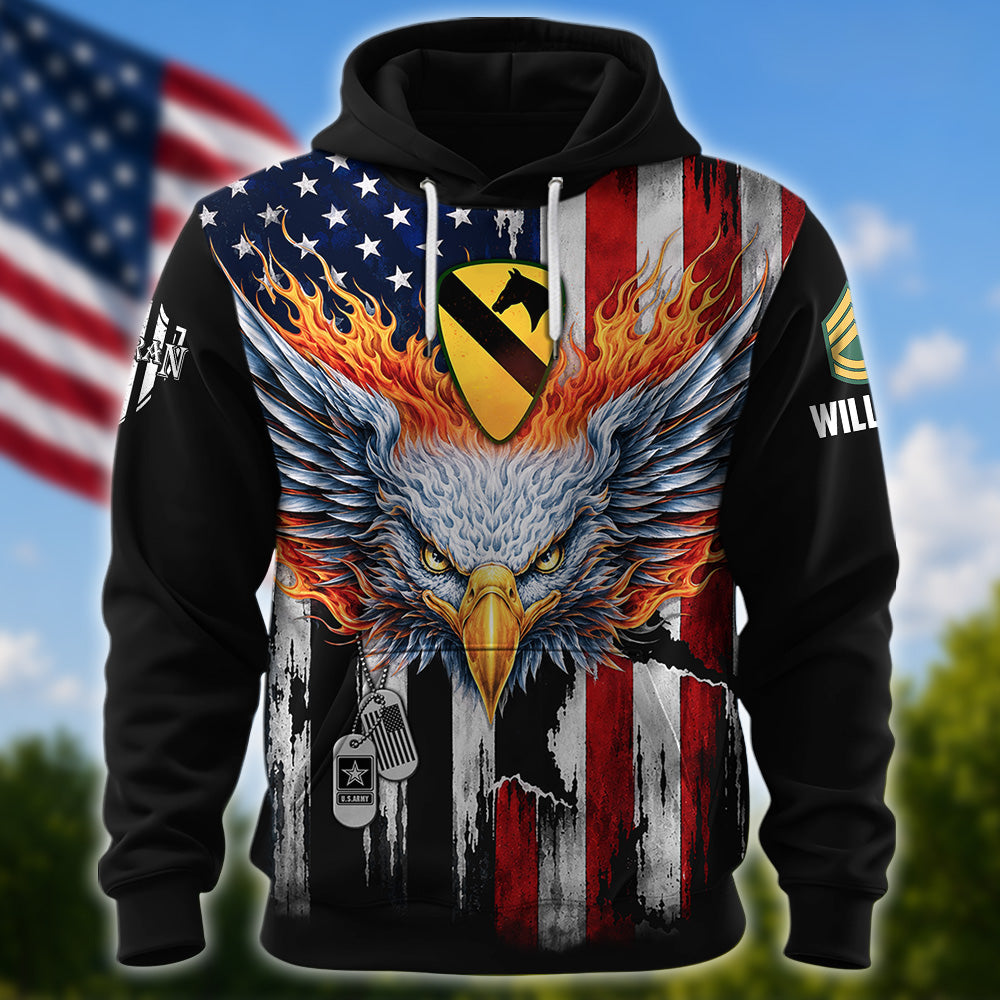 Personalized All Over Print Shirt For Veteran Available All Military Branch Eagle Flag America Gift For Veterans Dad, Grandpa K1702 MT2