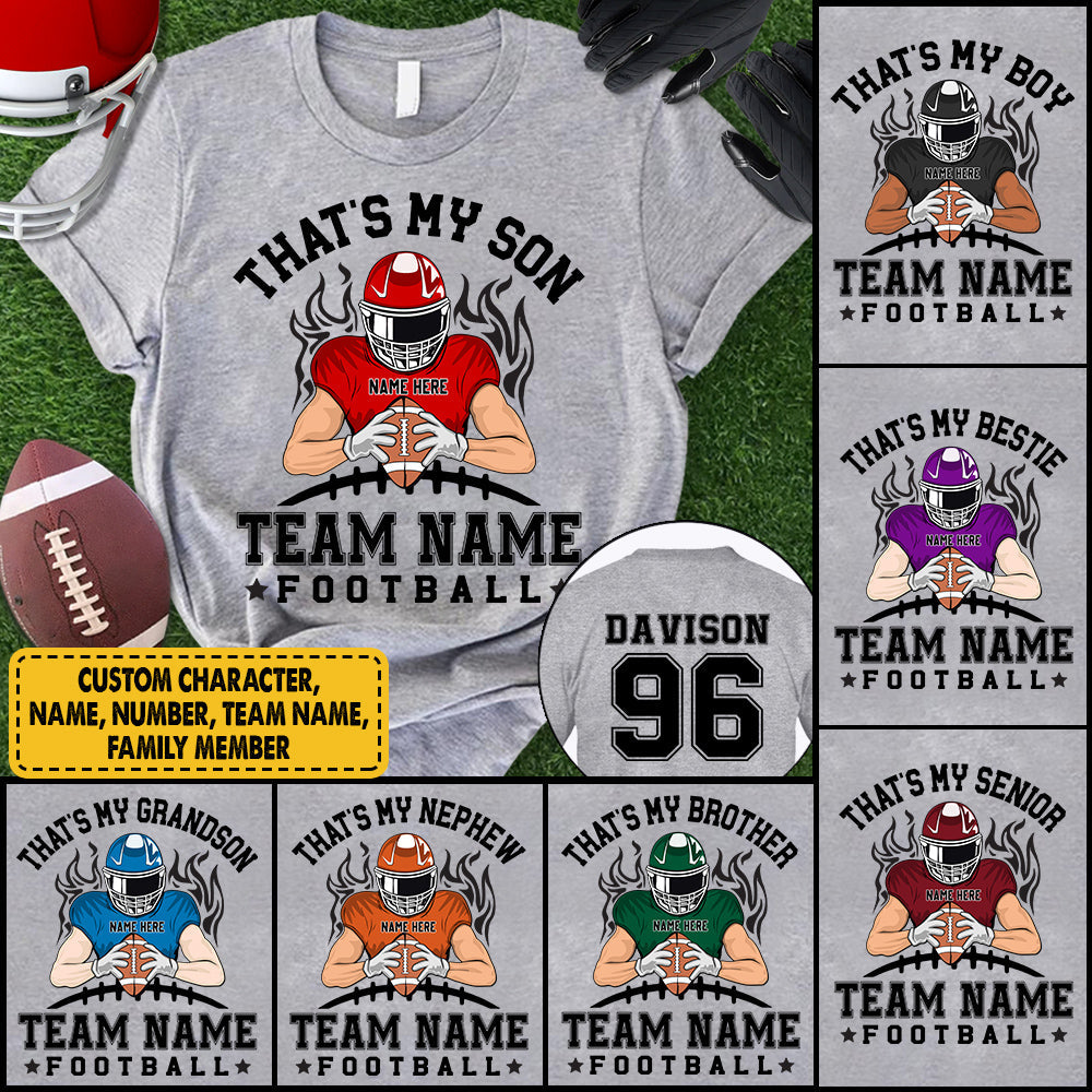 Personalized Shirt That's My Son Football Mom Custom Family Member Football Shirt K1702