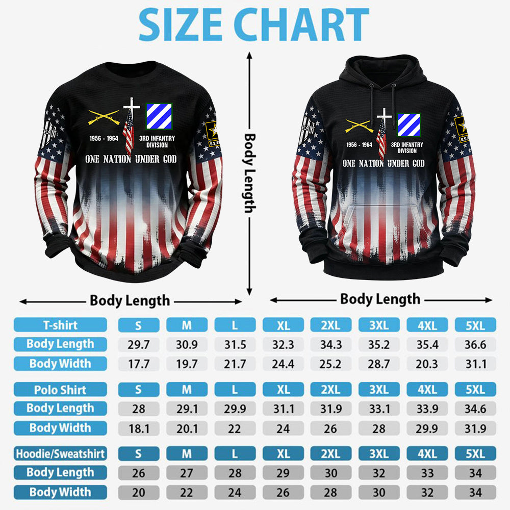 Custom All Over Print Shirt One Nation Under God Custom Division Badges Military Gift For Veteran K1702 Trhn