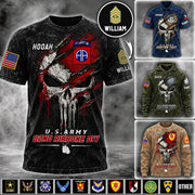 Custom Veteran Shirt Skull Division Military Available All Military Branches, Rank, Veteran Shirt K1702 MT2