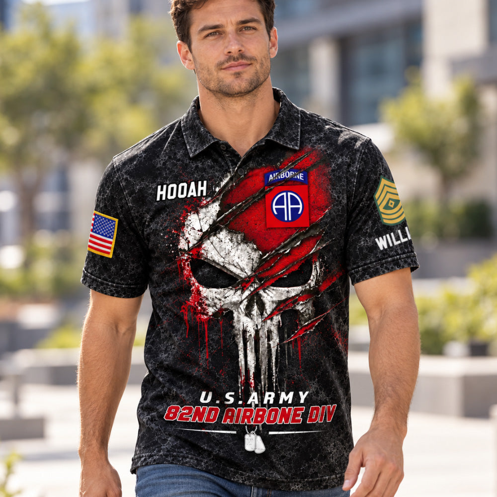 Custom Veteran Shirt Skull Division Military Available All Military Branches, Rank, Veteran Shirt K1702 MT2