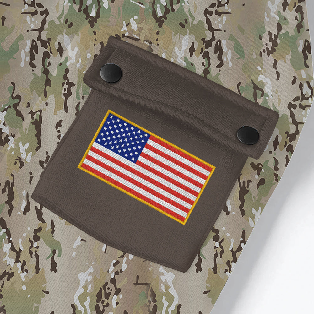 Personalized Hoodie Half Zipper Proudly Served Pattern Camouflage U.S Military Veteran Gift For US Military Veteran K1702 Trhn