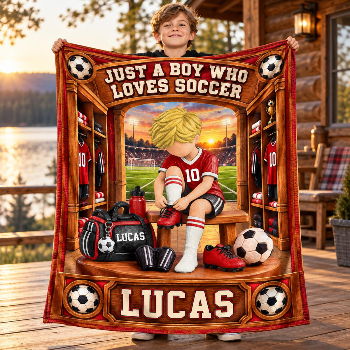 Personalized Soccer Player Blanket, Custom Name Soccer Player Gift Vr1 C2408 Hv01 DH09 