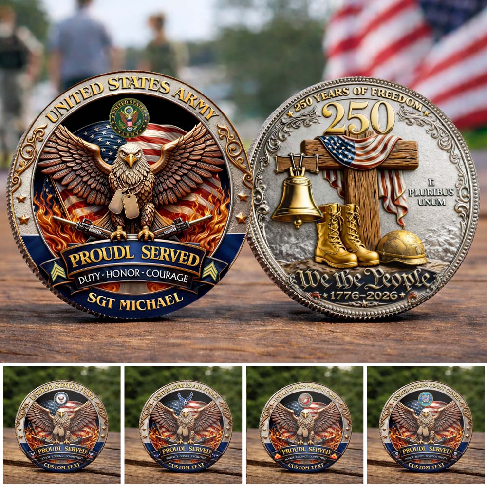 U.S. Veteran – 250 Years of Freedom Commemorative Coin Custom Gift For Veterans Soldier K1702 MT2