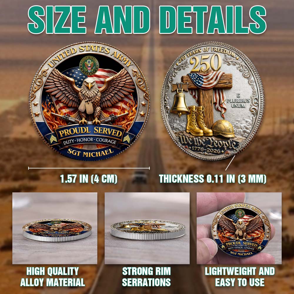 U.S. Veteran – 250 Years of Freedom Commemorative Coin Custom Gift For Veterans Soldier K1702 MT2