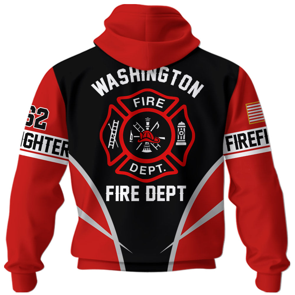 Personalized All Over Print Shirt Firefighter Custom Department Name Art Fireman And Number K1702 Do99