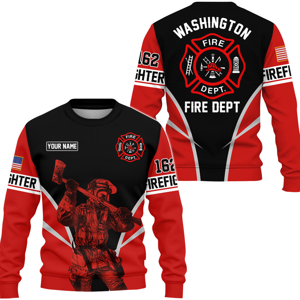 Personalized All Over Print Shirt Firefighter Custom Department Name Art Fireman And Number K1702 Do99