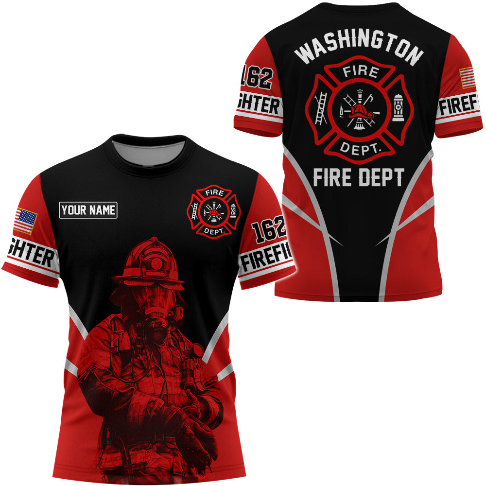Personalized All Over Print Shirt Firefighter Custom Department Name Art Fireman And Number K1702 Do99