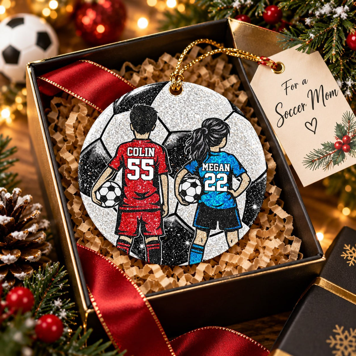 Personalized Soccer Christmas Ornament, Custom Player Gift, Soccer Lovers Gift T1807 T24
