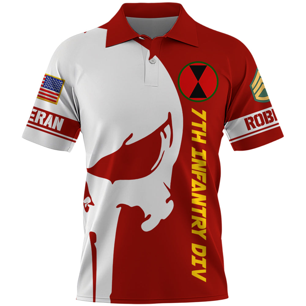 Personalized All Over Print Shirt Veteran Skull Art Custom Military Patches Division Military Gift For Veterans K1702 Trhn