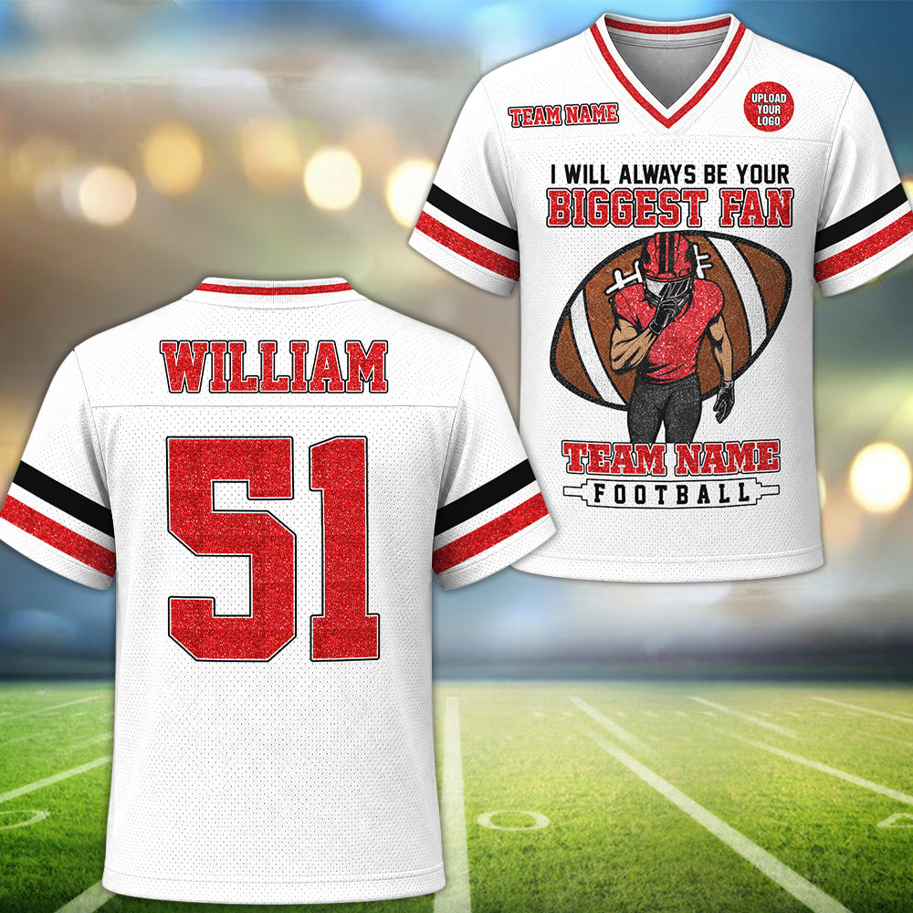 I Will Always Be Your Biggest Fan Personalized All Over Print Football Jersey For Football Mom Grandma Sport Family K1702 MT2