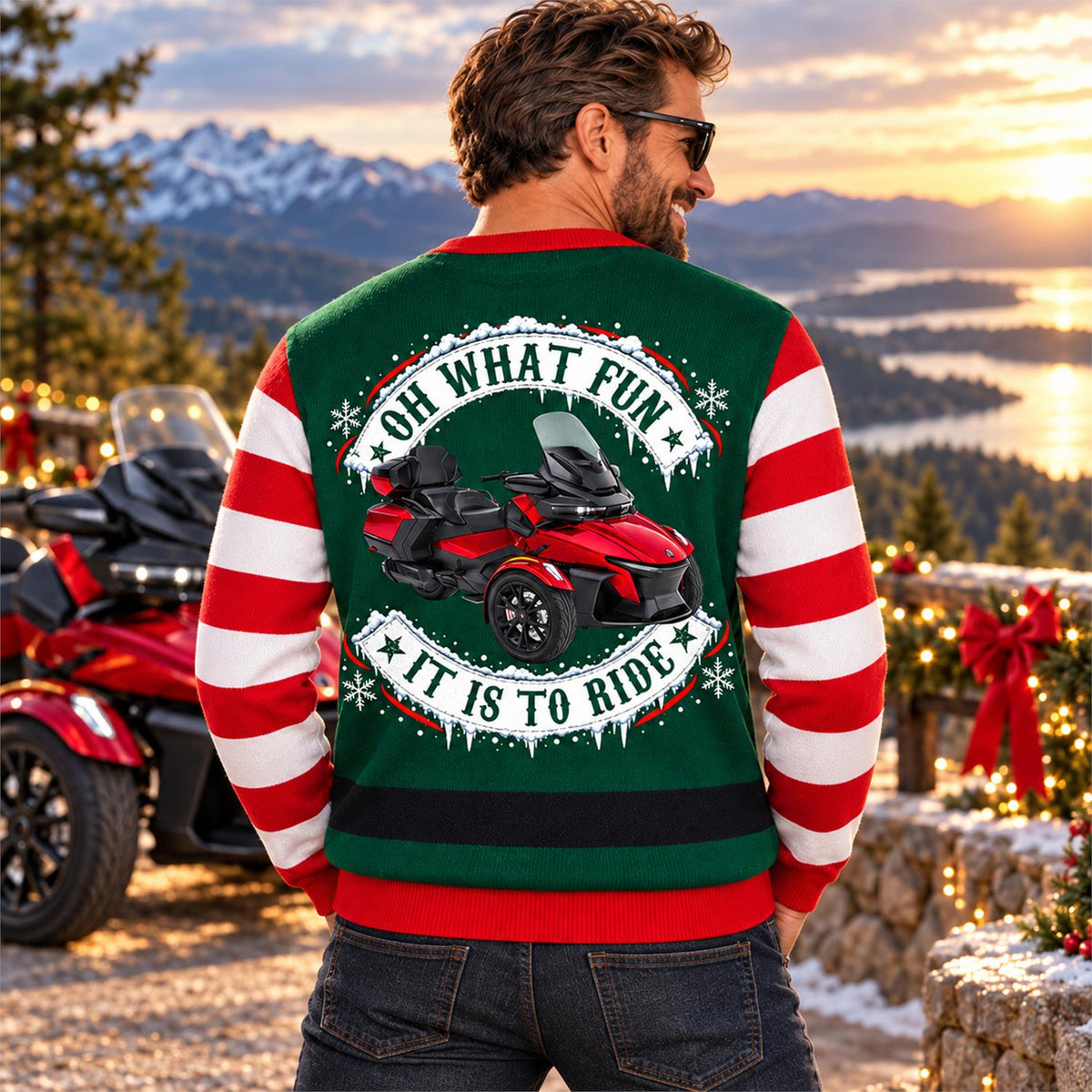 Oh What Fun It Is To Ride - Custom Photo Canam Spyder All Over Print Shirts - Matching Biker Couple 3D Shirts - Gift For Motorcycle Lover A2110 Hv01 TL06