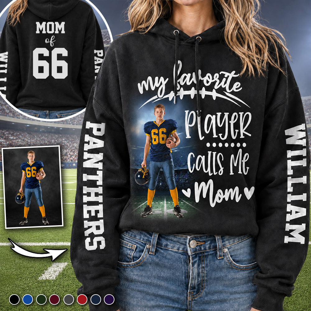 Personalized All Over Print Shirt My Favorite Player Calls Me Mom Football Team Custom All Over Print Shirt K1702 MT2
