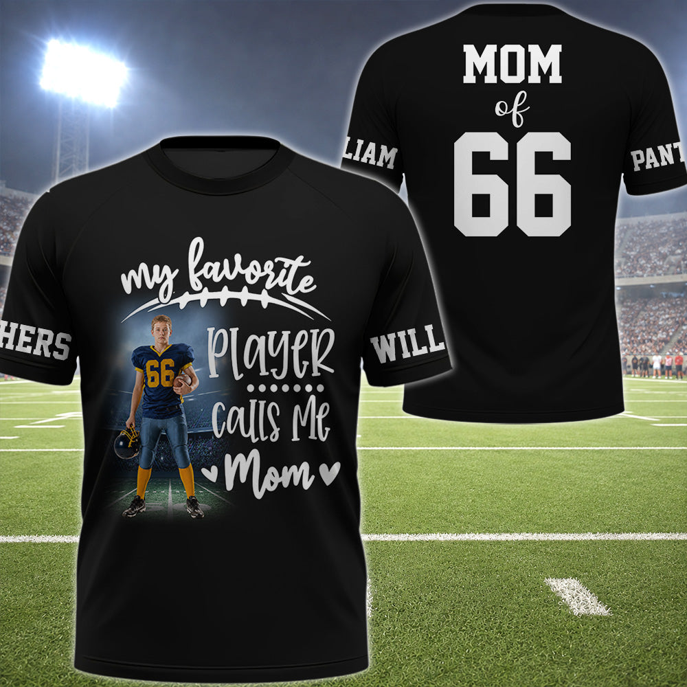 Personalized All Over Print Shirt My Favorite Player Calls Me Mom Football Team Custom All Over Print Shirt K1702 MT2